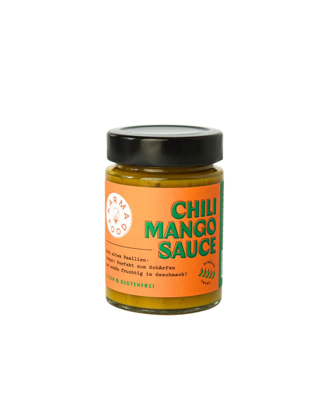 Fruchtig-scharfe Chili Mango Sauce von Karma Food – vegane Würzsoße mit Mango, ideal zum Schärfen von Bowls, Currys und Snacks