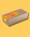 Verpacktes Masala Trio Adventure Kit von Karma Food in nachhaltiger Kartonbox mit orange-pinkem Etikett