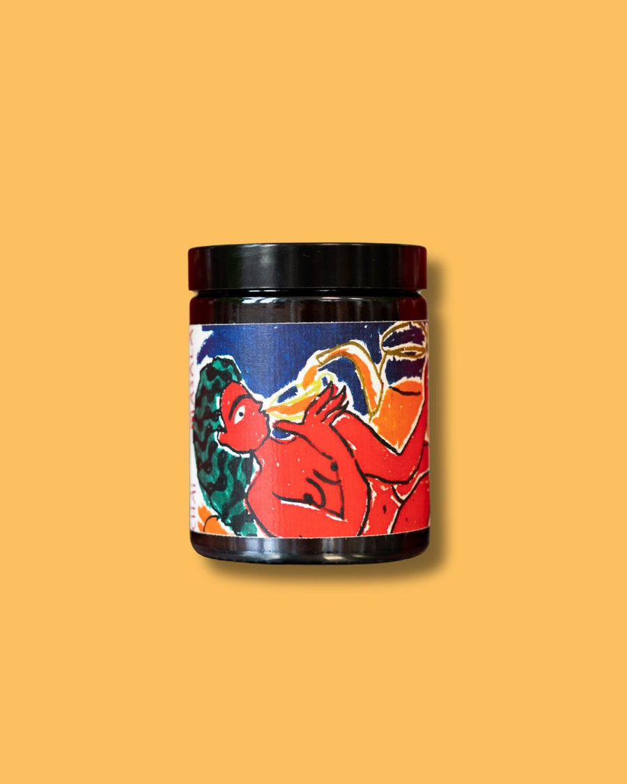 Chai Candle im Glas – handgemachte Duftkerze mit intensivem Chai-Gewürzduft und farbenfrohem Etikett