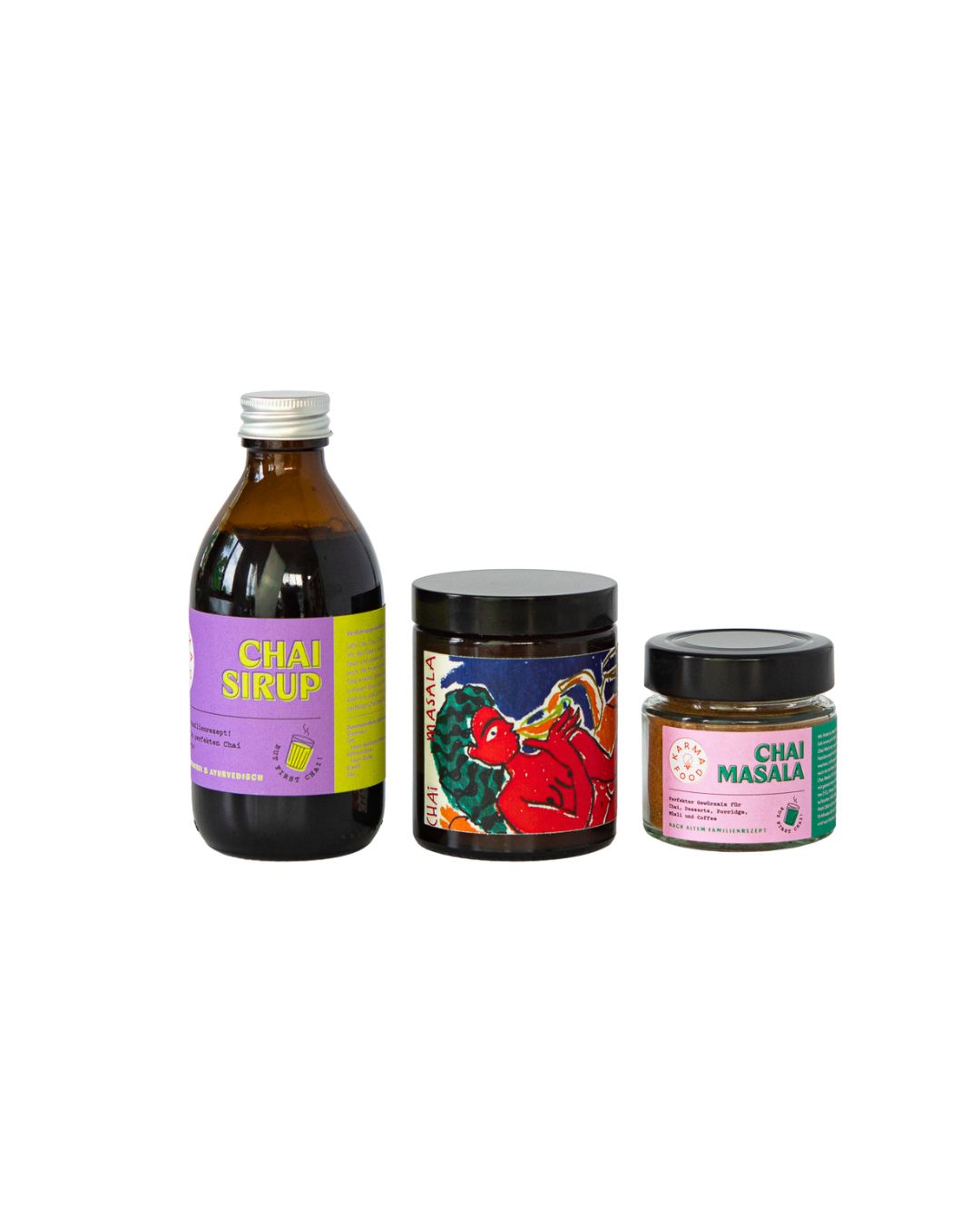 Chai Geschenkset – Sirup, Chai Masala & Chai Masala Duftkerze im Bundle (Design Madita Kloss)