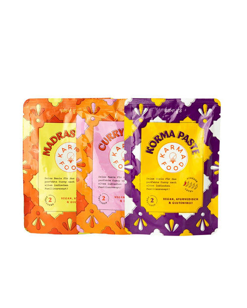 Curry Paste Set (3er-Mix) – Madras, Curry & Korma Pasten im Bundle