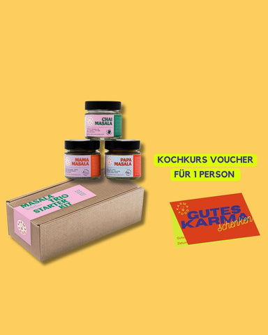 Karma Food Masala Trio Starter Kit mit Gutschein für einen Kochkurs für eine Person