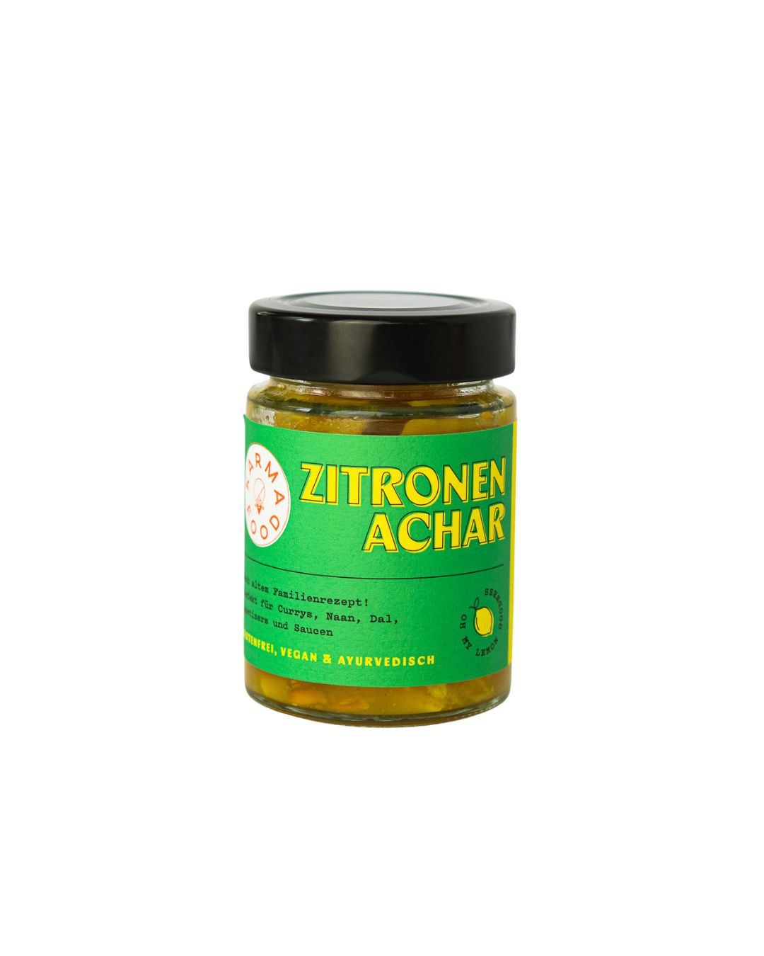 Zitronen Achar von Karma Food – veganes, ayurvedisches Zitronen Ferment im Glas, perfekt zu Curry, Reis, Dal oder Naan