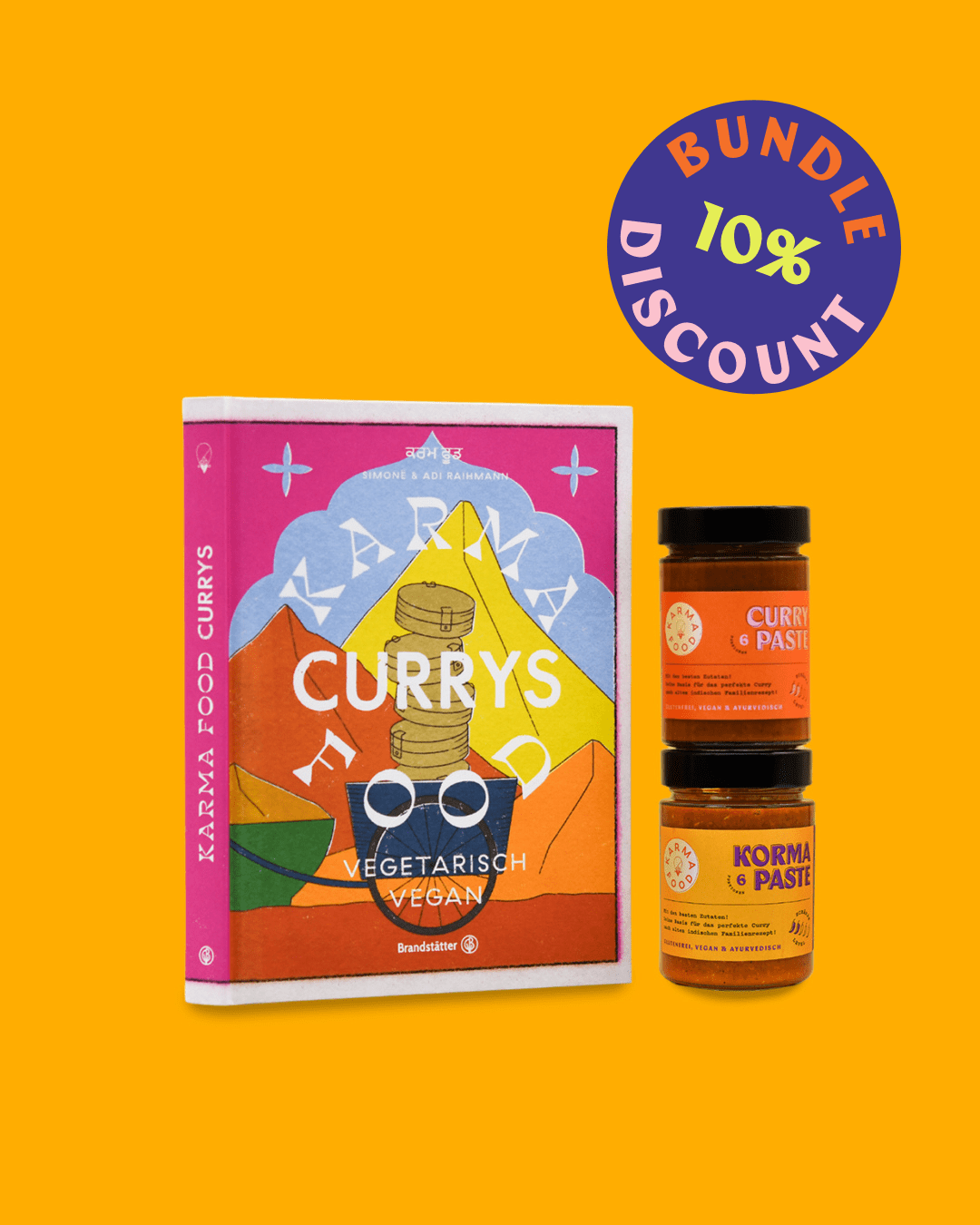 Karma Food Currys Kochbuch und Curry Pasten im Set